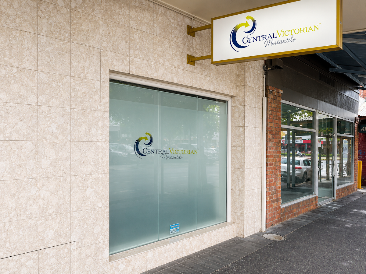 Central Victorian Mercantile office signage in Bendigo